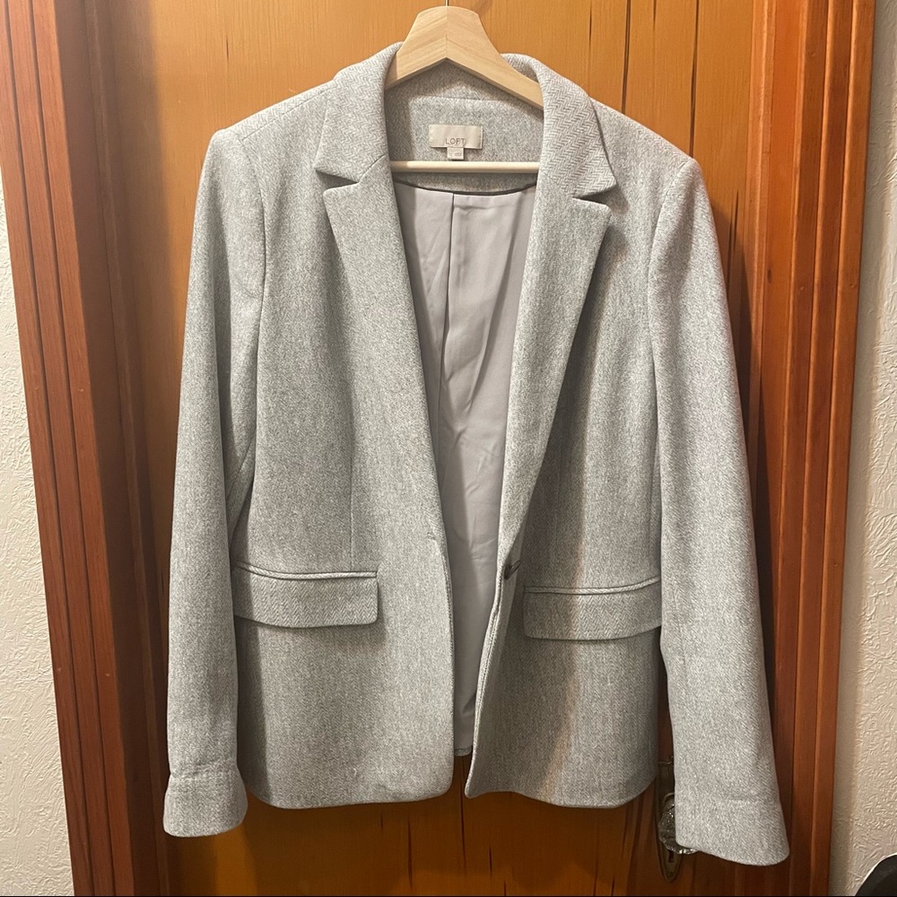 Ann Taylor Loft Tweed Blazer with Elbow Pads